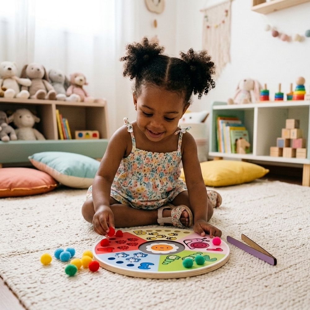 BRINQUEDO EDUCATIVO CONTANDO POMPOM DO 1 AO 5