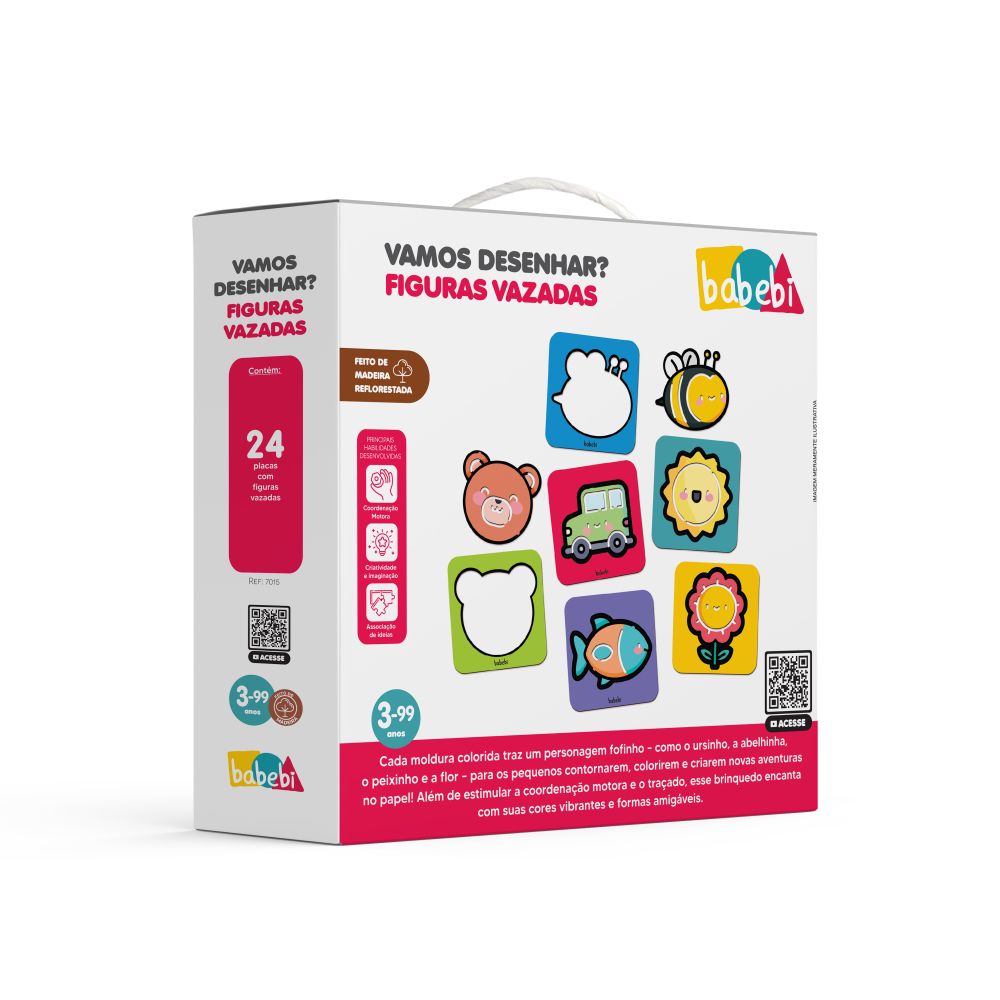 BRINQUEDO EDUCATIVO VAMOS DESENHAR? FIGURAS VAZADAS