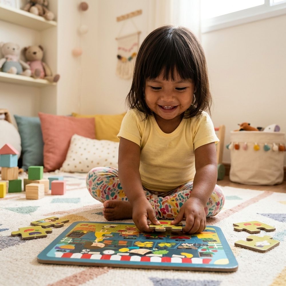 BRINQUEDO EDUCATIVO QUEBRA-CABEÇA 24 PEÇAS FEIRINHA DOS ALIMENTOS