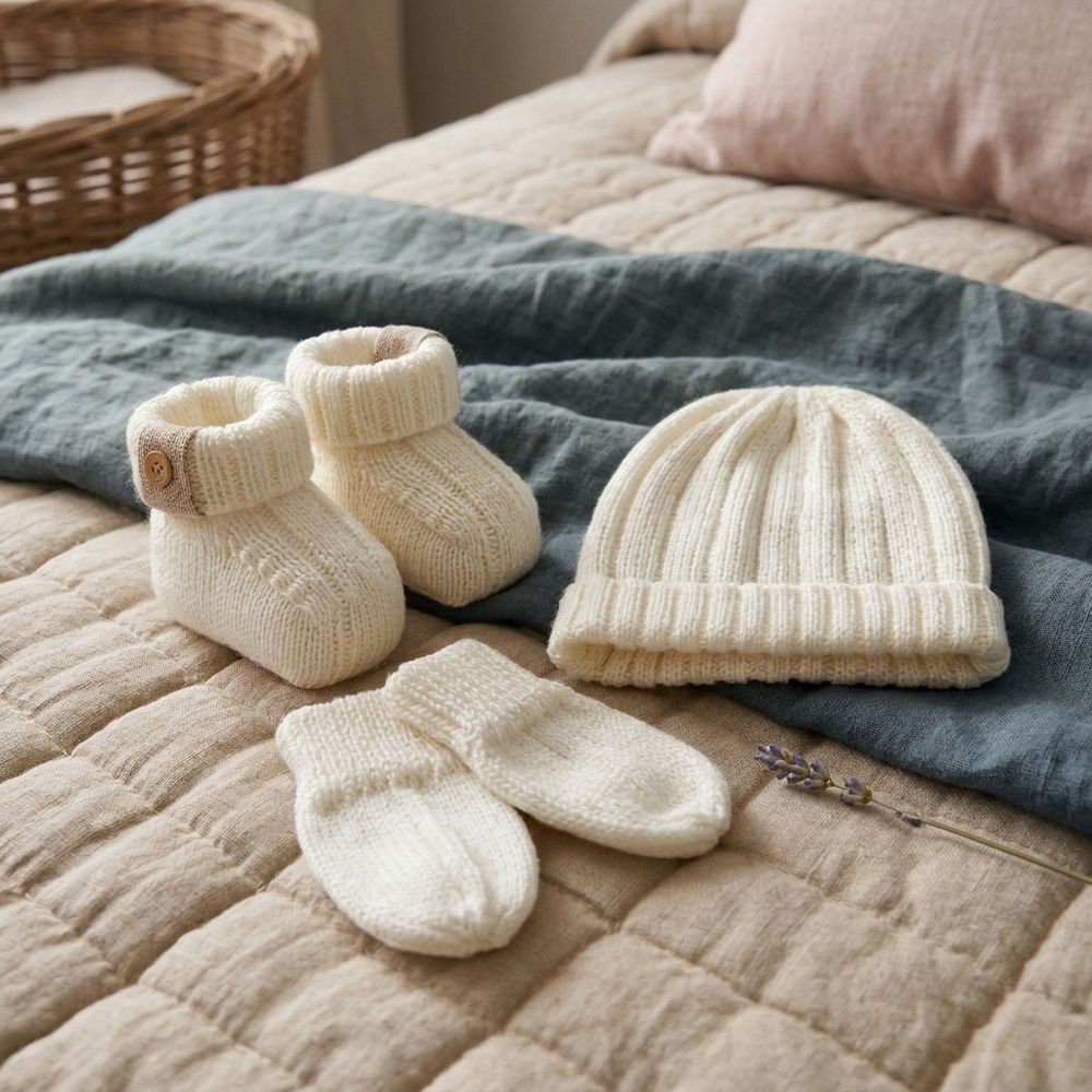 KIT GORRO LUVAS E SAPATINHO OFF-WHITE UNISSEX