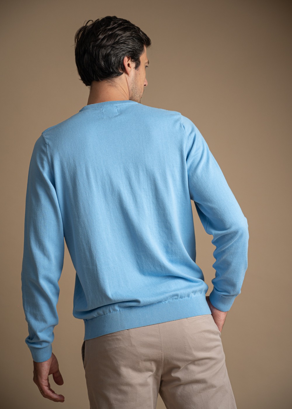 Sweater Masculino Gola U LC Azul Claro