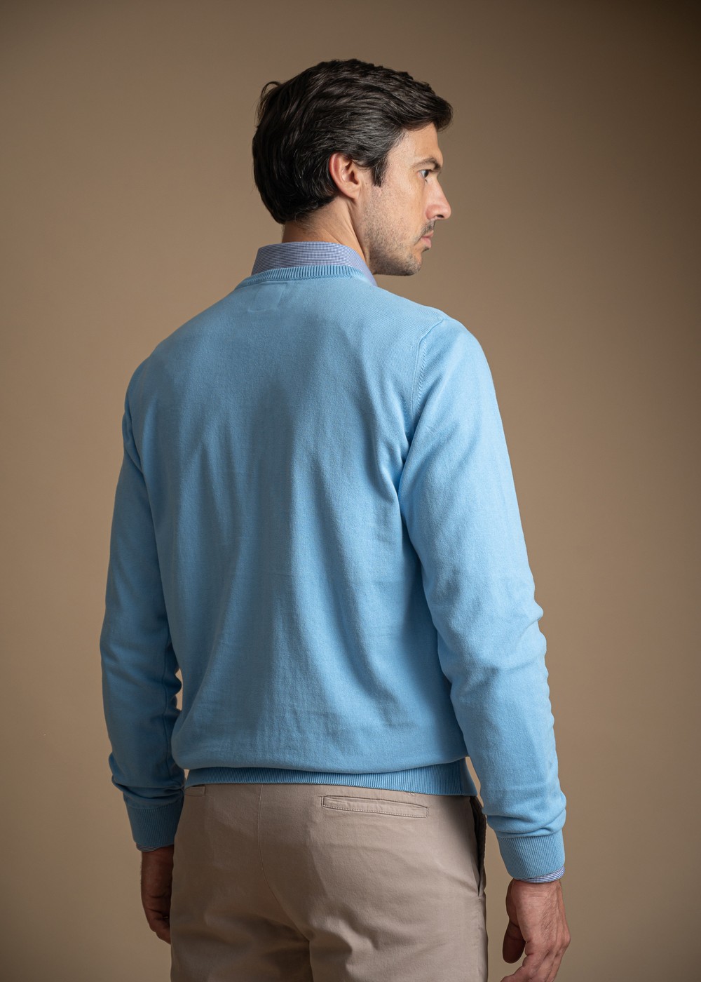Sweater Masculino Gola V LC Azul Claro