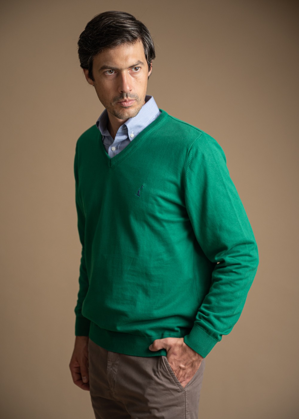 Suéter Masculino Gola V LC Verde
