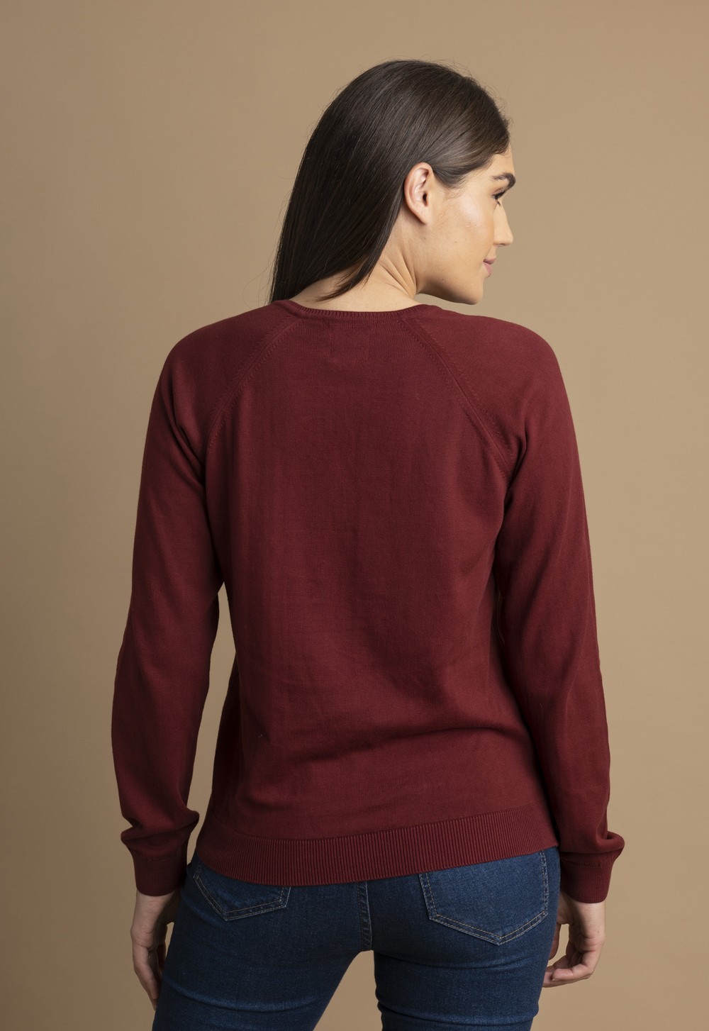 Sweater Feminino Monaco Gola V 015449 Bordo