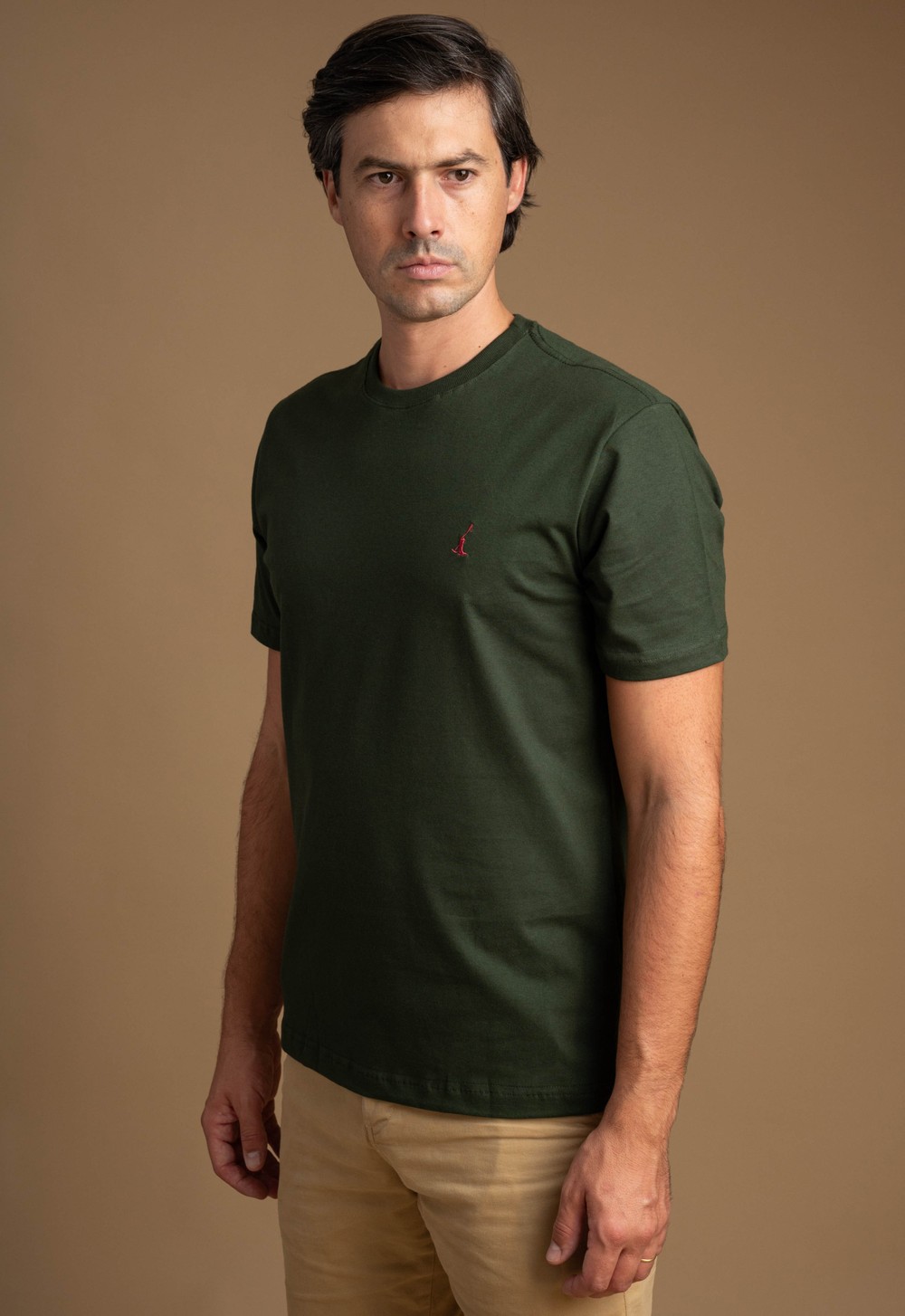 Camiseta Masculina Lisa 02530 Verde Camuflagem