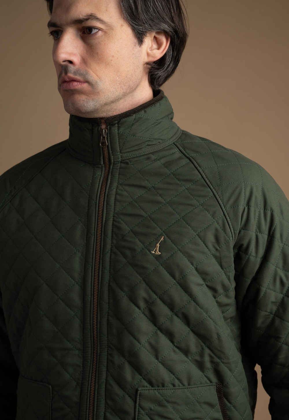 Campera Teflon Matelasse con Polar Hombre Verde