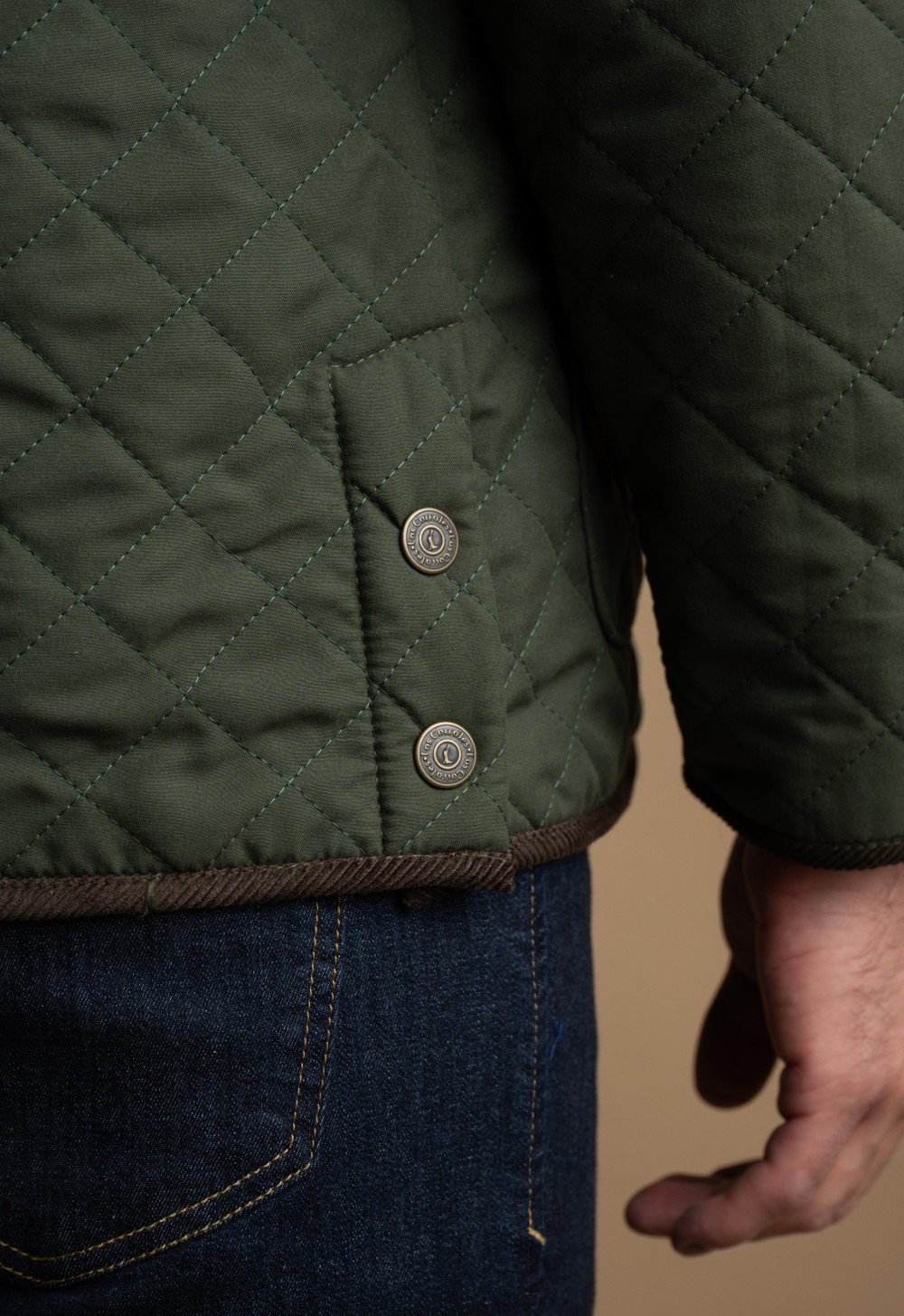 Campera Teflon Matelasse con Polar Hombre Verde