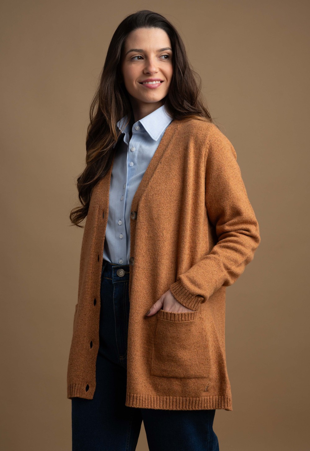 Cardigan Feminino Lã Merino Misto 3560 Lacre