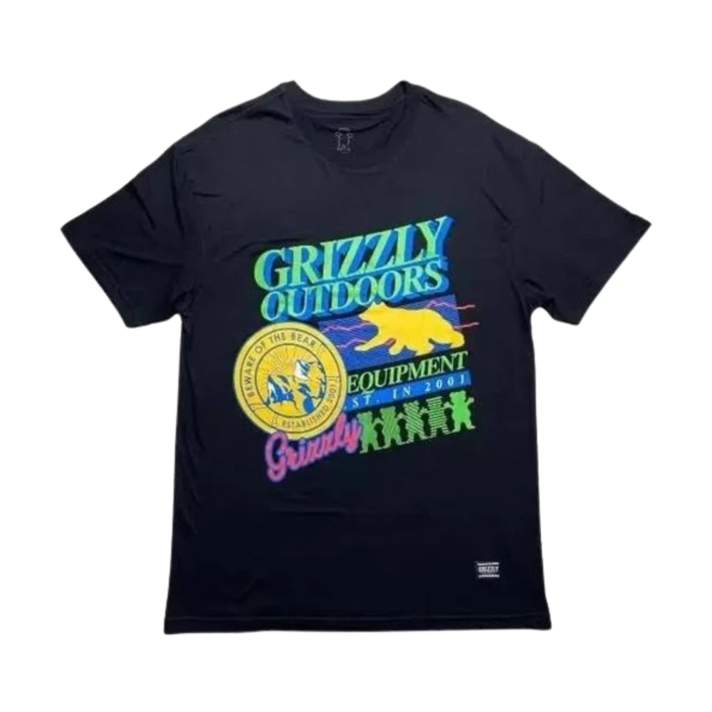 Camiseta Grizzly Neon Trail Preta 