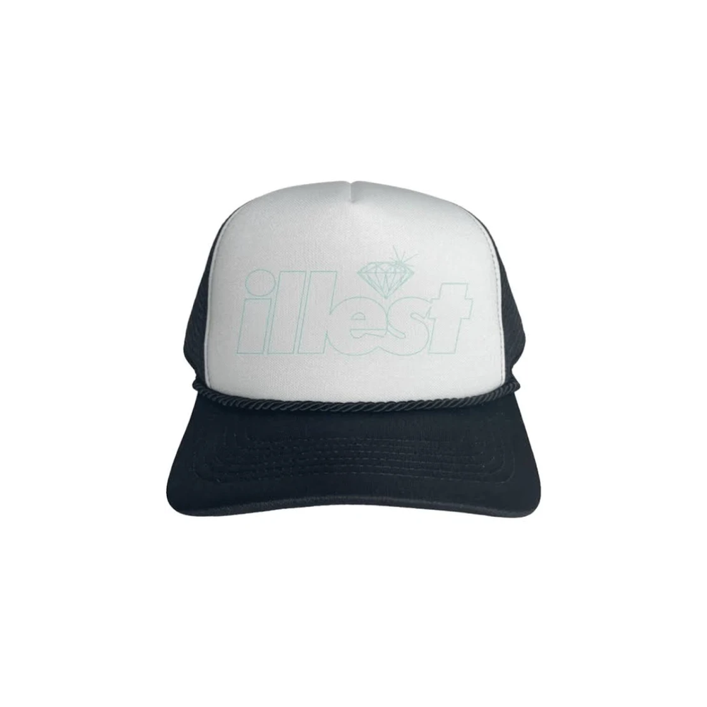 Boné Diamond X Illest Trucket Hat - Branco/Preto 