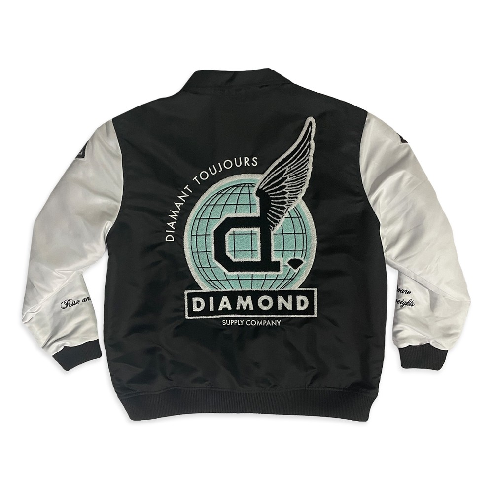 Jaqueta Diamond Varsity Wings Preta/Branca