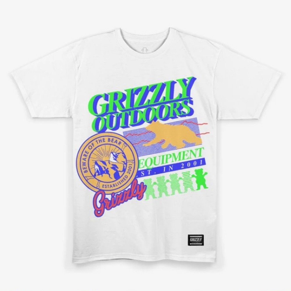 Camiseta Grizzly Neon Trail Branca