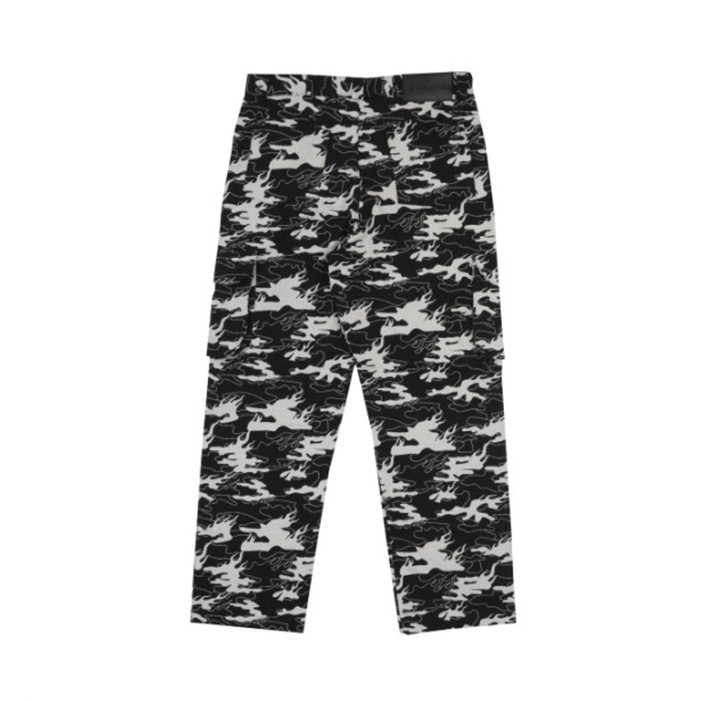 Calça High Cargo Jacquard Camo