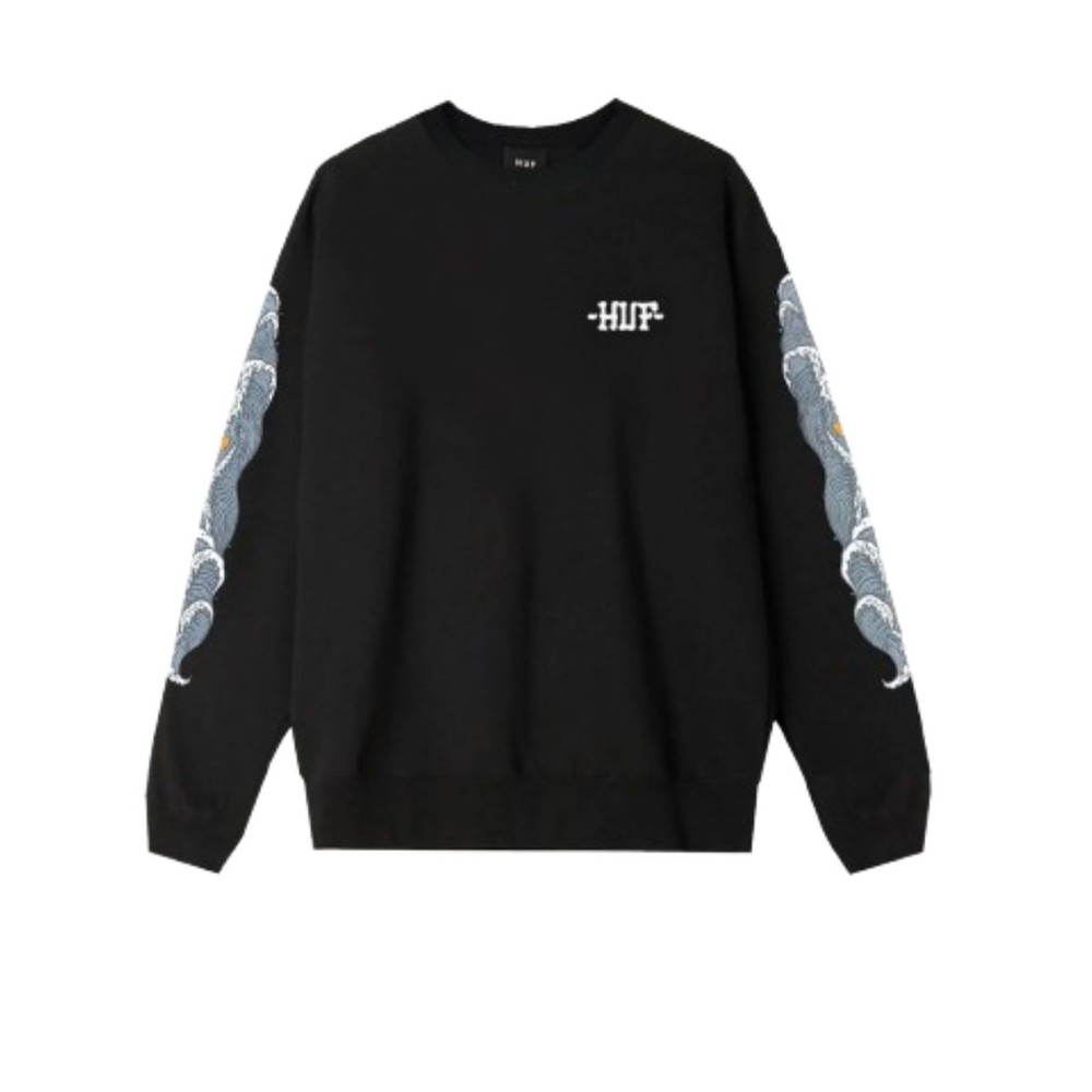 Moletom Huf  Rugue Waves Crewneck Fleece