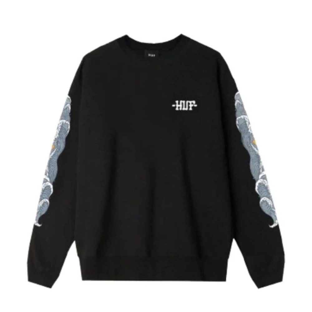 Moletom Huf  Rugue Waves Crewneck Fleece