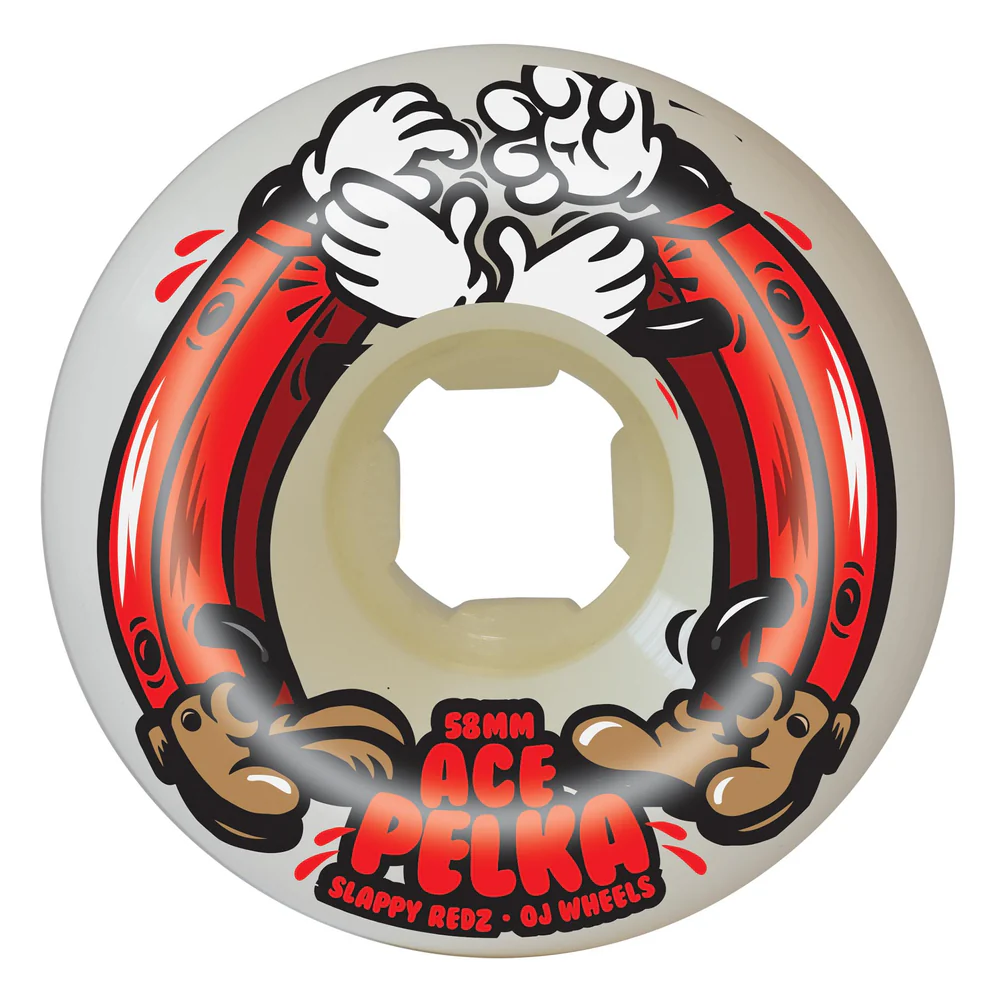 Roda OJ Ace Pelka Slappy Redz Double Duro White Mini Combo 56MM/99A