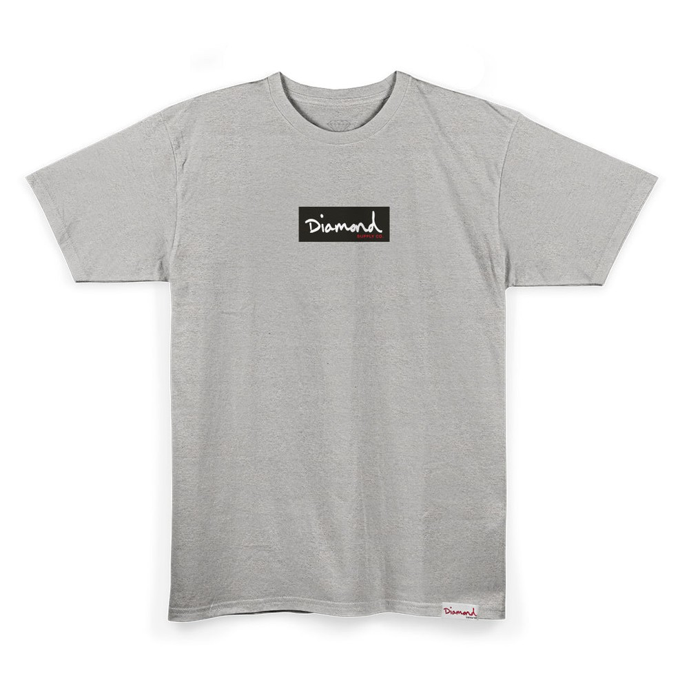 Camiseta Diamond Box Logo Heather Grey