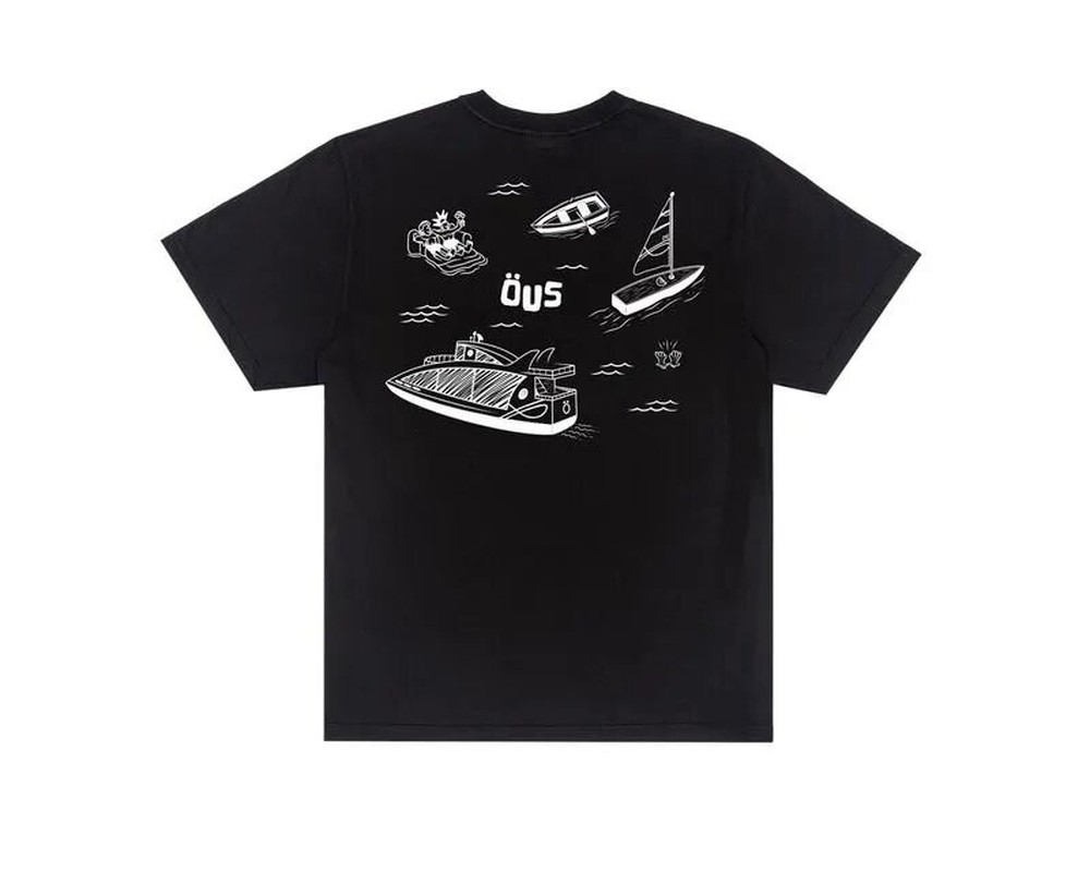 Camiseta Ous Imperial Barcos Preto