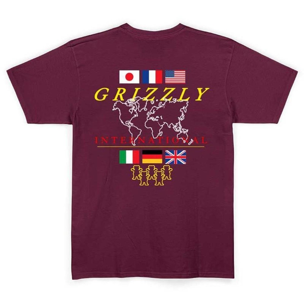 Camiseta Grizzly Atlas Marsala