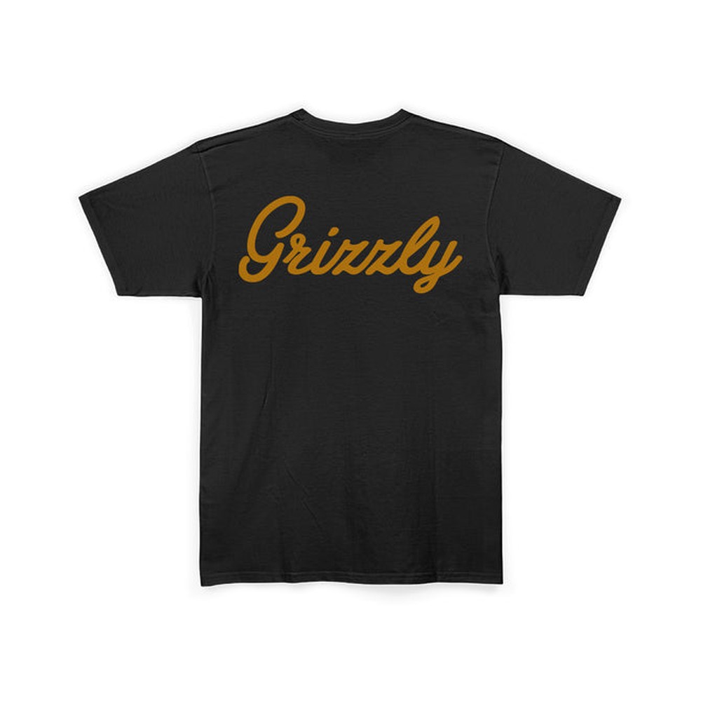  Camiseta Grizzly Back Script Logo Preto