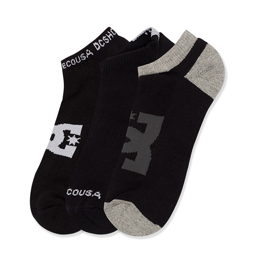 Meia DC Shoes Kit c/ 3 Cano Invisível Preto