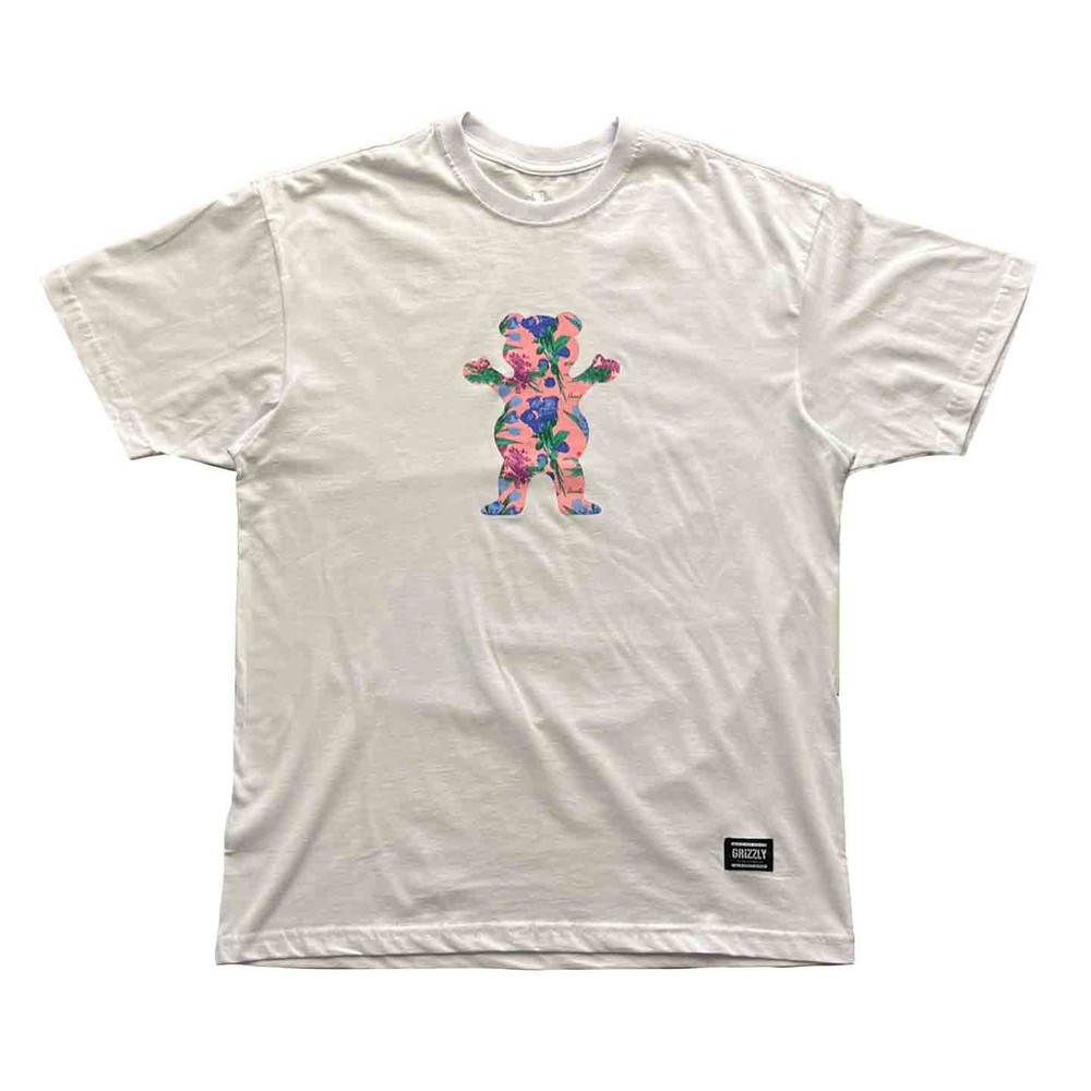 Camiseta Grizzly Give Em Flowers Branco