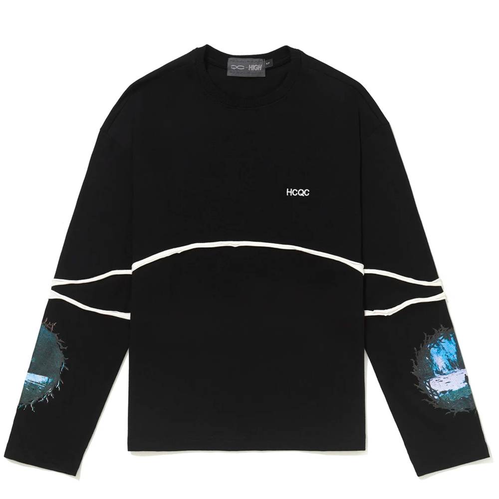 Camiseta Quadro Creations x High Manga Longa Rings Black