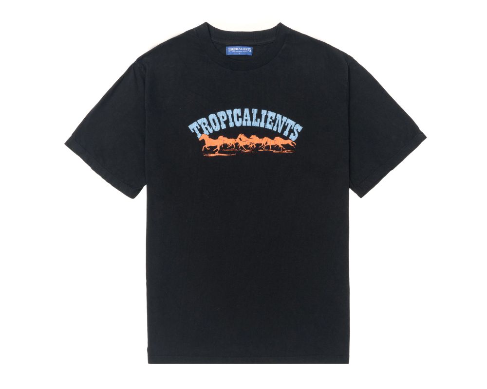 Camiseta Tropicalients Horses Preto Lavado