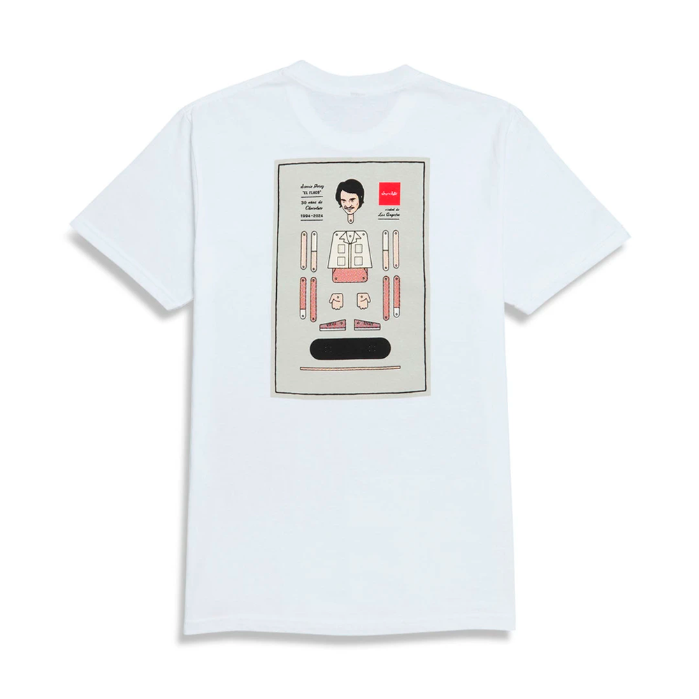 Camiseta Chocolate Loteria Flaco Branco