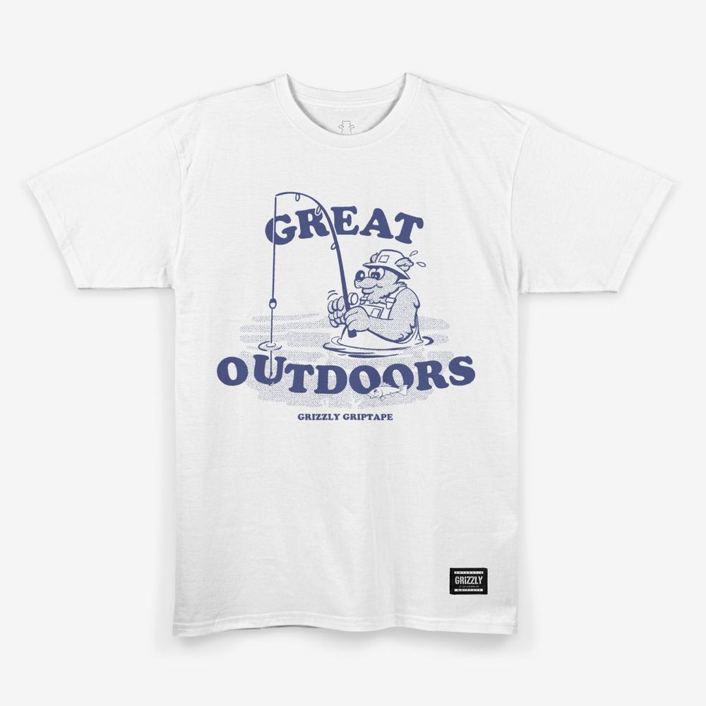 Camiseta Grizzly Catch Of The Day Branca Masculino