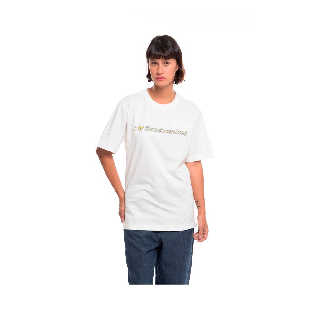 Camiseta Privê I Love Skateboard Off White
