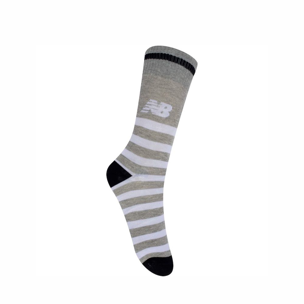 Meia New Balance Cano Alto Listrado 39 a 42 - Preto/Cinza Mescla