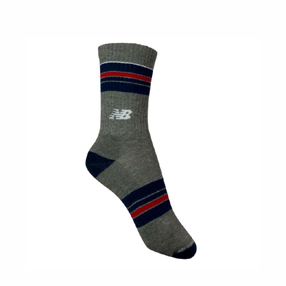 Meia New Balance Cano Alto Listrado 39 a 42 - Cinza