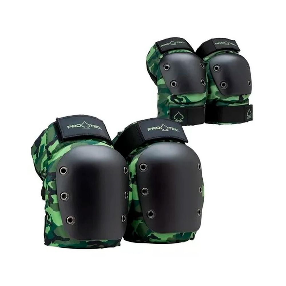 Kit Proteção Pro-Tec / Joelheira e Cotoveleira - Preto/Verde