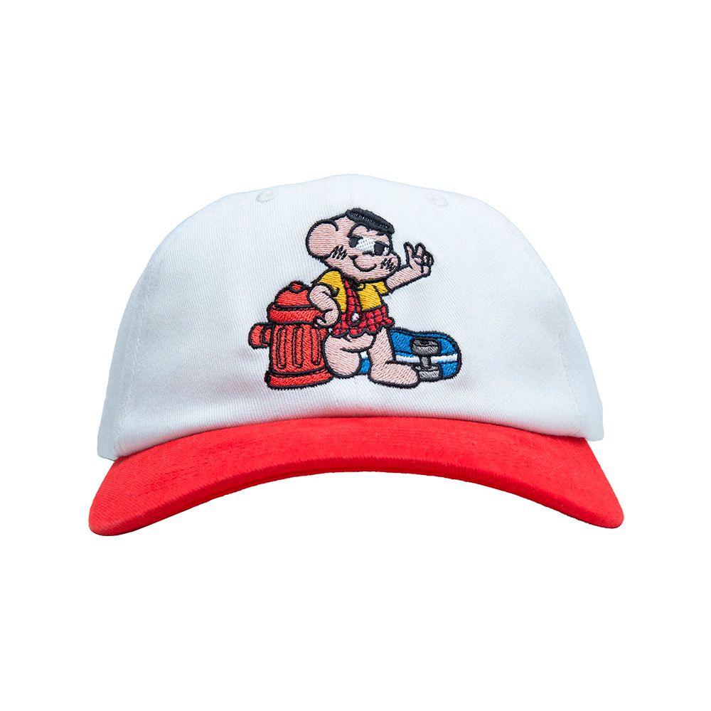 Boné Tupode Cascao Skatebooo Creme Vermelho