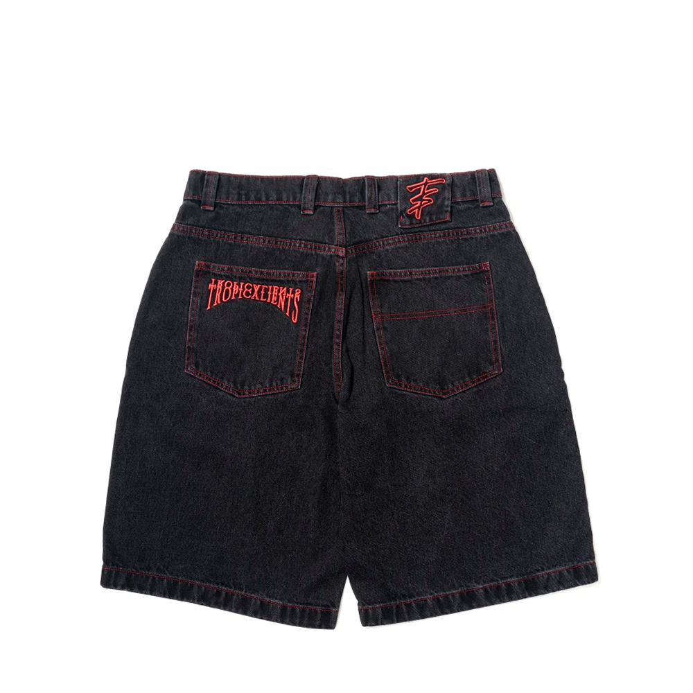 Bermuda Tropicalients Jeans Red Night Preto