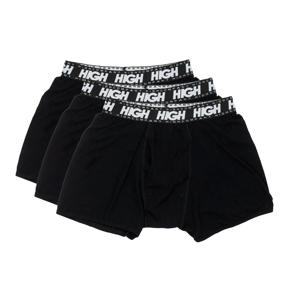Cueca Boxer High Black (3 unidades)