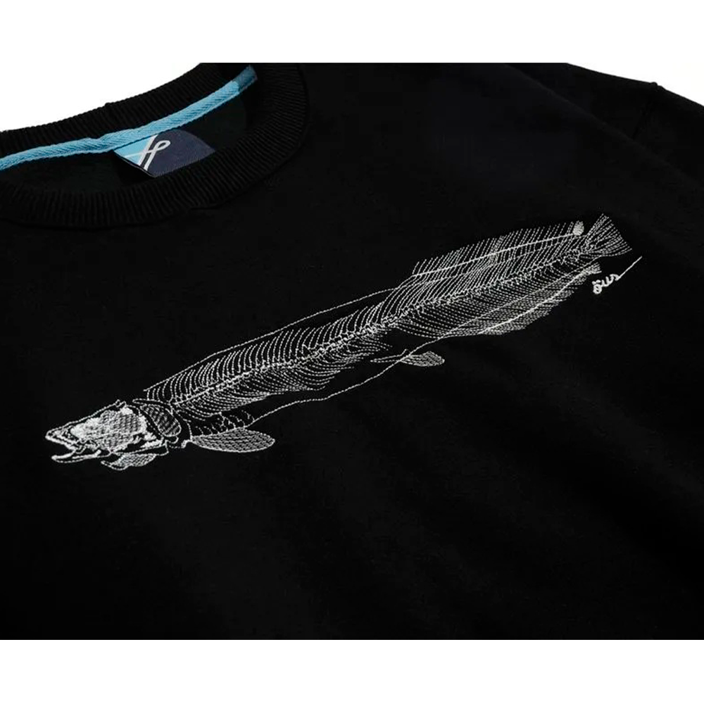 Moletom Ous Crewneck Esqueleto Preto