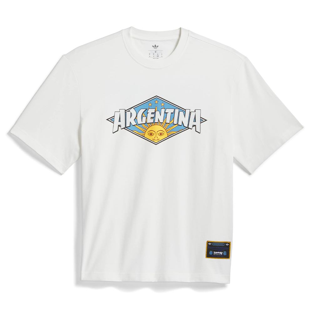 Camiseta Adidas Skateboarding Seleção Argentina  x Thrasher  Branca