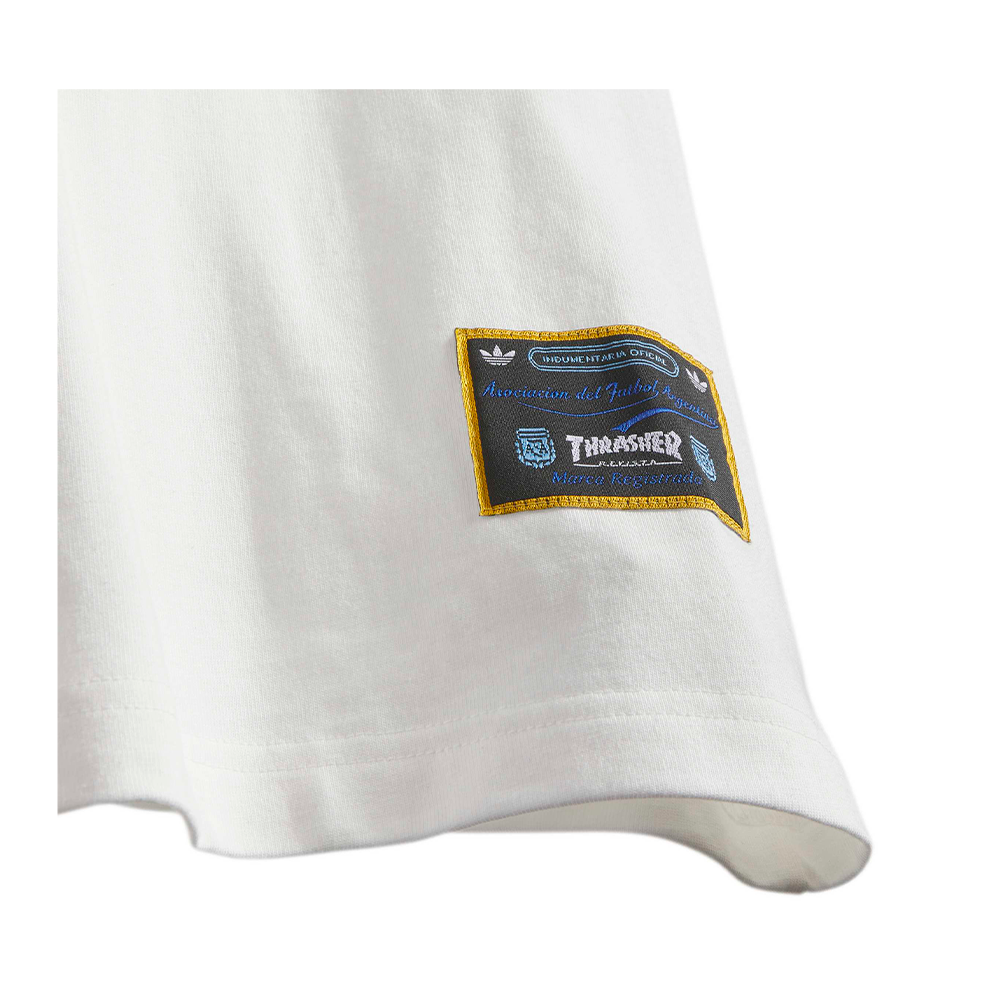 Camiseta Adidas Skateboarding Seleção Argentina  x Thrasher  Branca