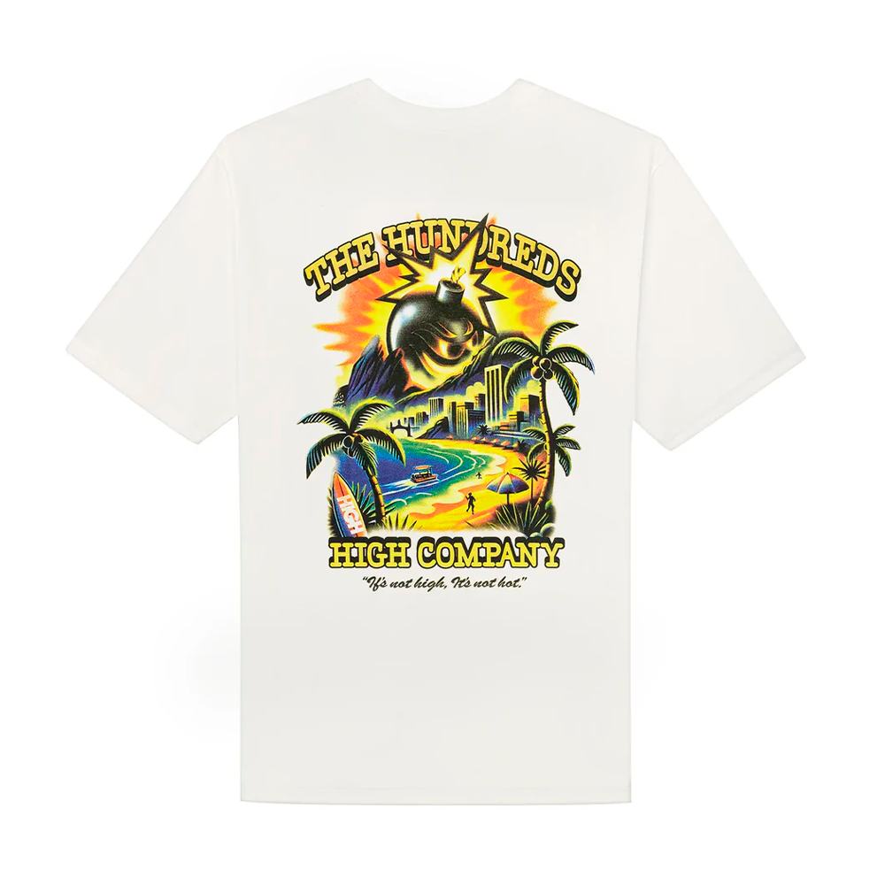 Camiseta High  x The Hundreds Adam Bomb Beach Branca