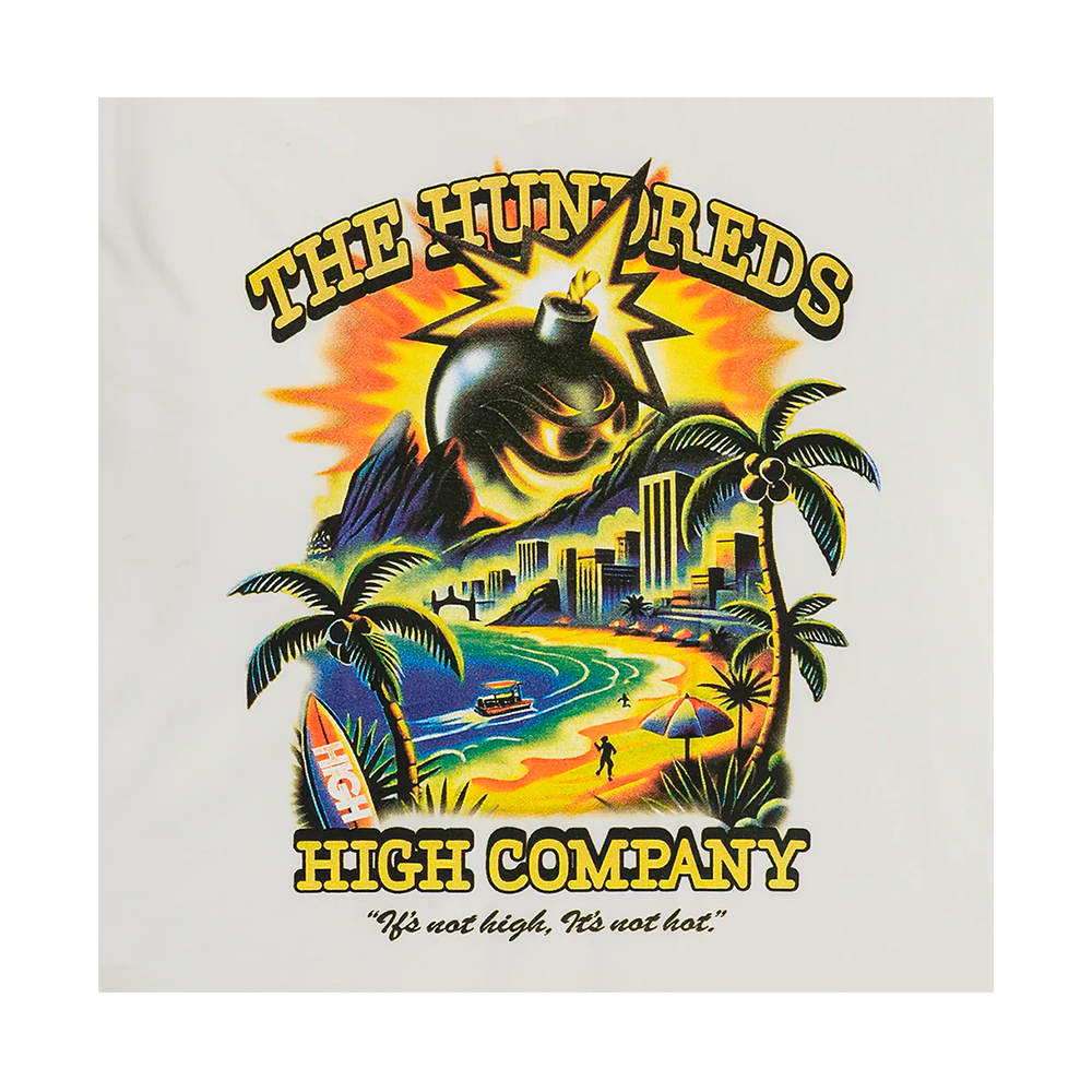 Camiseta High  x The Hundreds Adam Bomb Beach Branca