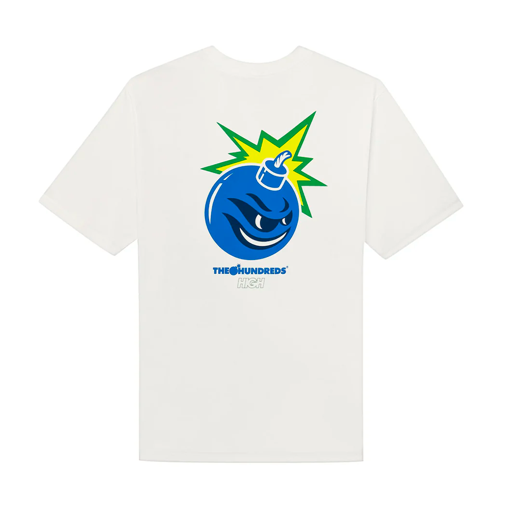 Camiseta High  x The Hundreds Adam Bomb Flames Branca