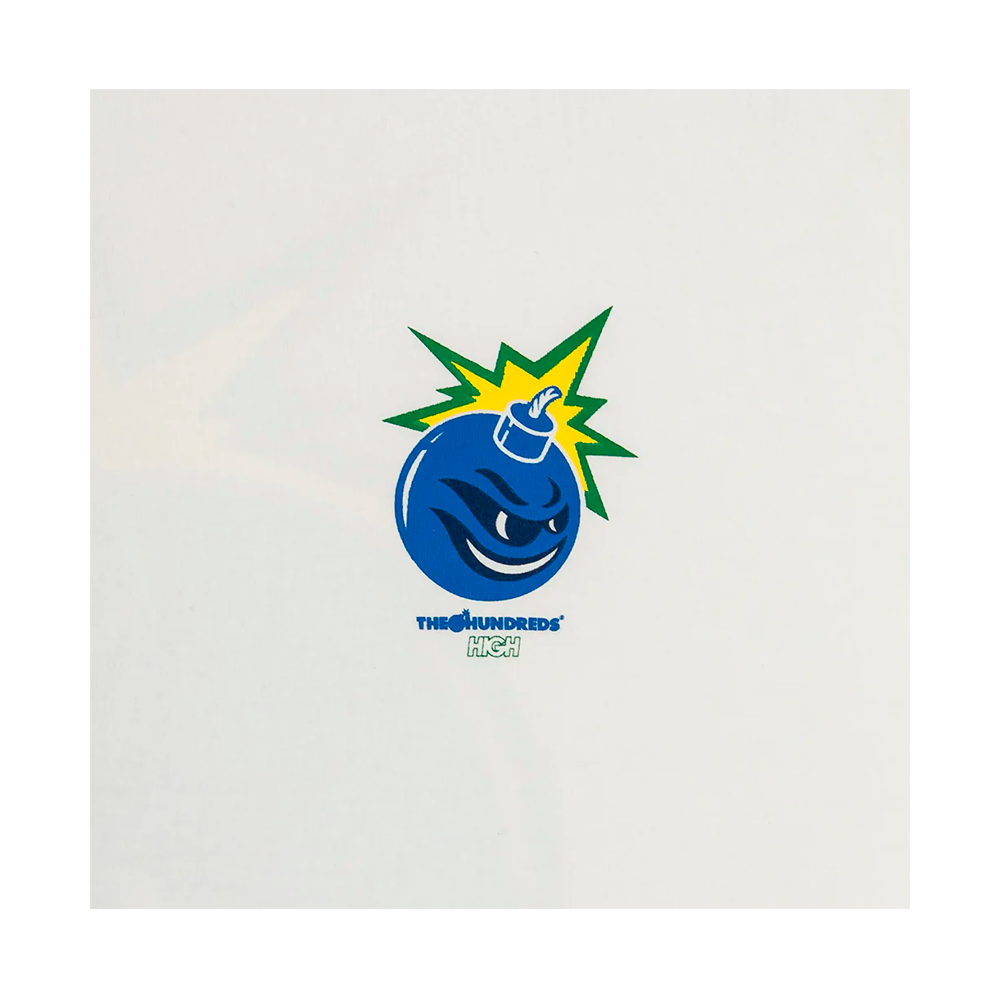 Camiseta High  x The Hundreds Adam Bomb Flames Branca
