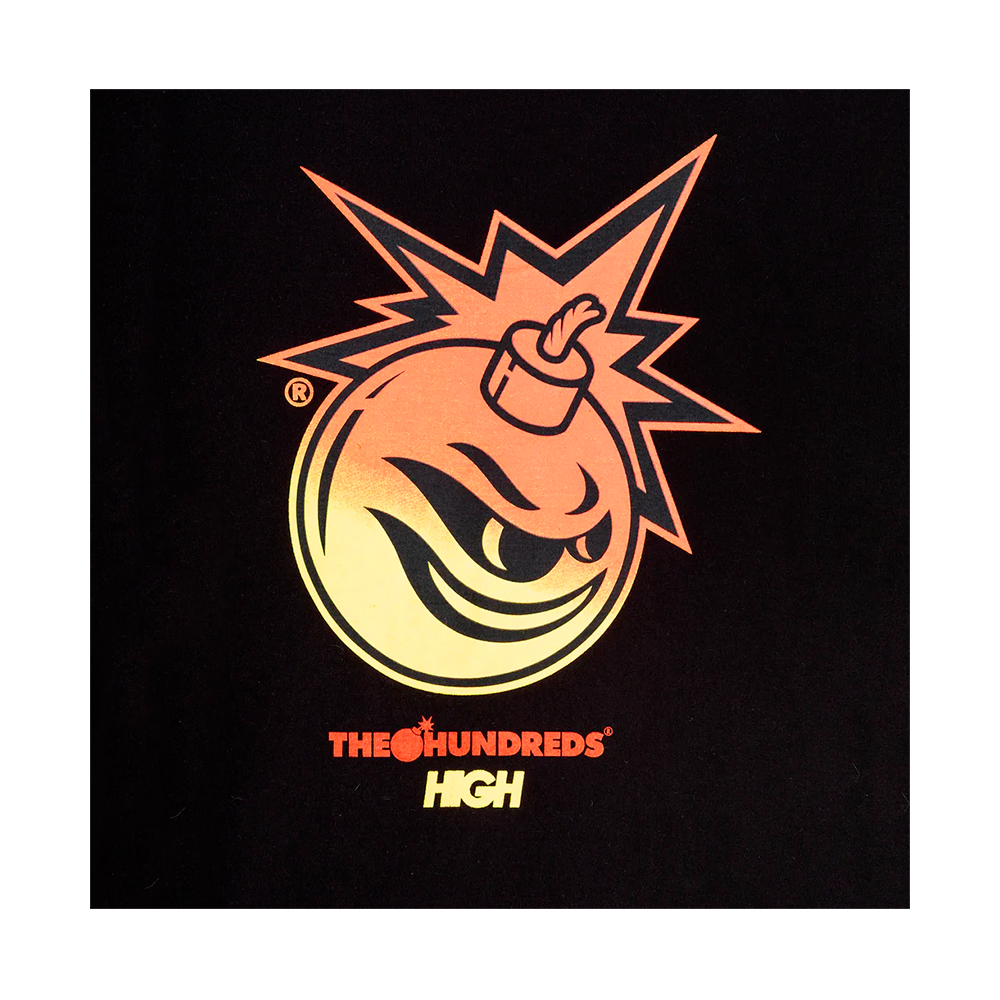 Camiseta High  x The Hundreds Manga Longa Adam Bomb Flames