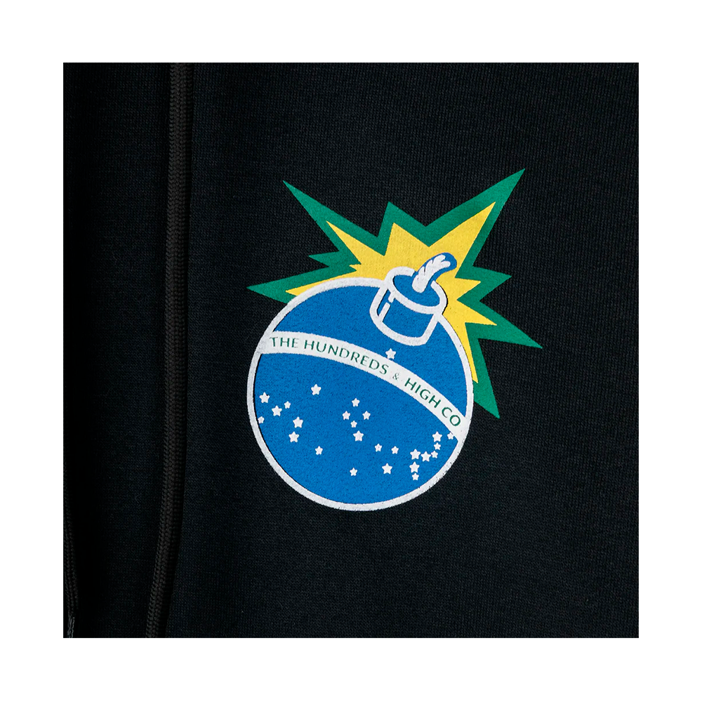 Moletom High x The Hundreds Flames Bar Logo Canguru Fechado