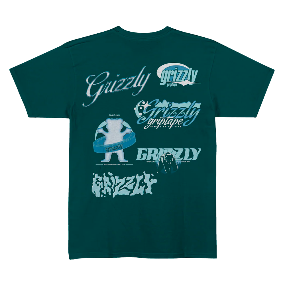Camiseta Grizzly  Back Script Logo Verde