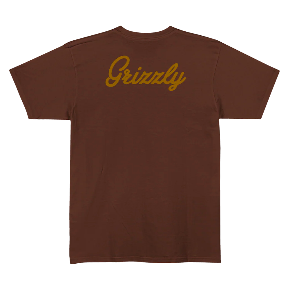 Camiseta Grizzly Back Script Logo Chocolate