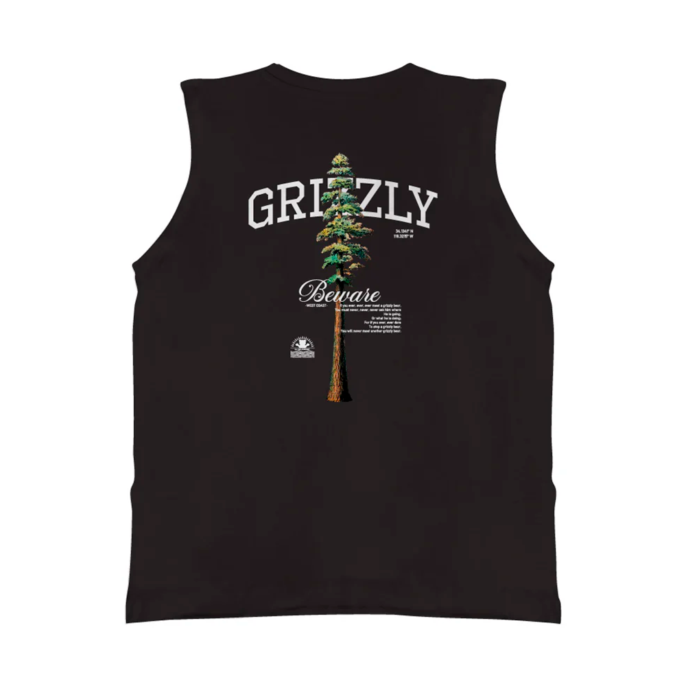 Camiseta Grizzly Tallest Pine Sleeve Less Preto