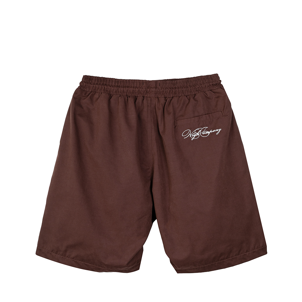 Shorts High Pleated Mesh Marrom